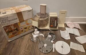 Vintage 1980s Sears CounterCraft 7-Speed Food Processor W/Original Box & Manuals